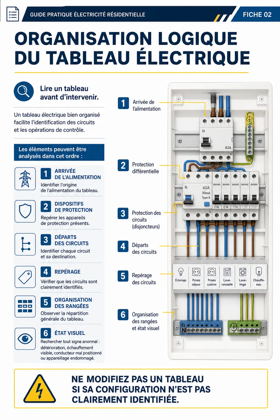 Organisation logique du tableau électrique