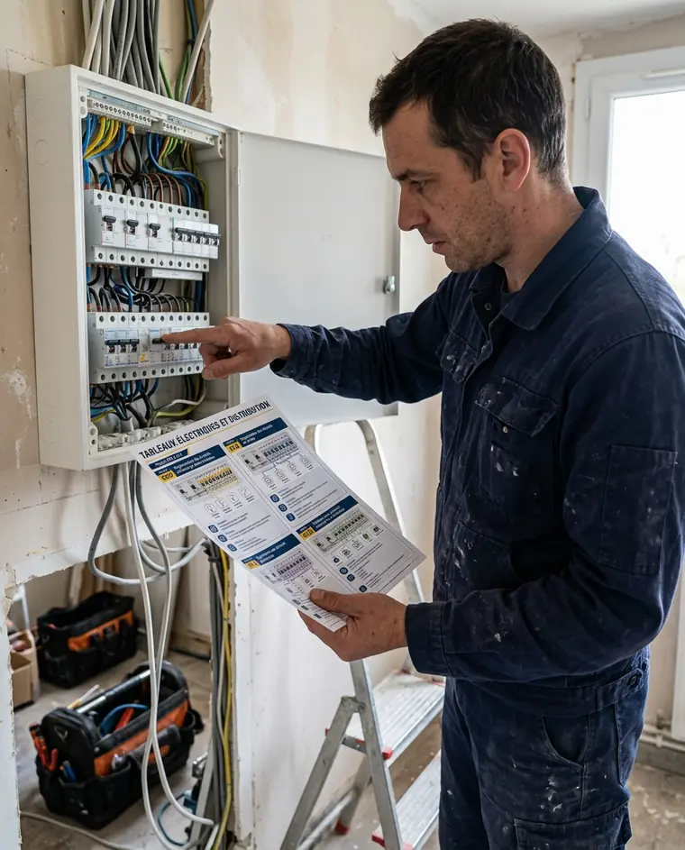 Manuel imprimé utilisé pendant une intervention électrique