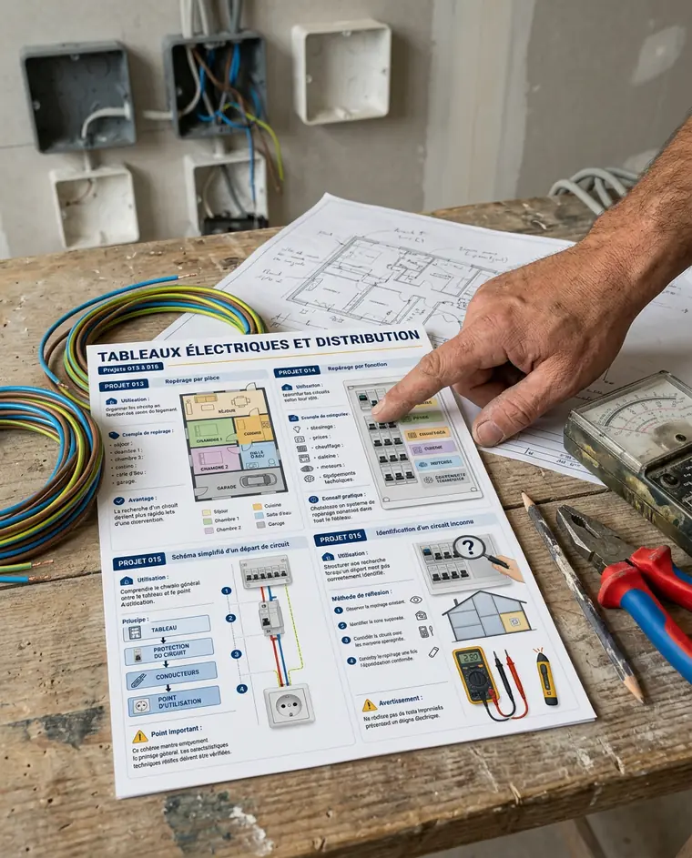 Manuel imprimé utilisé pendant une intervention électrique